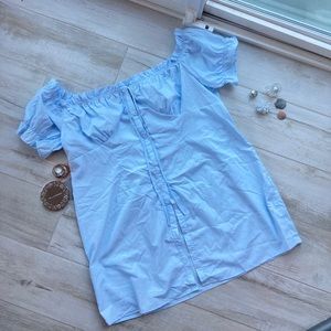 Pretty Little Thing women’s dress plus size blue off the shoulder sun dress